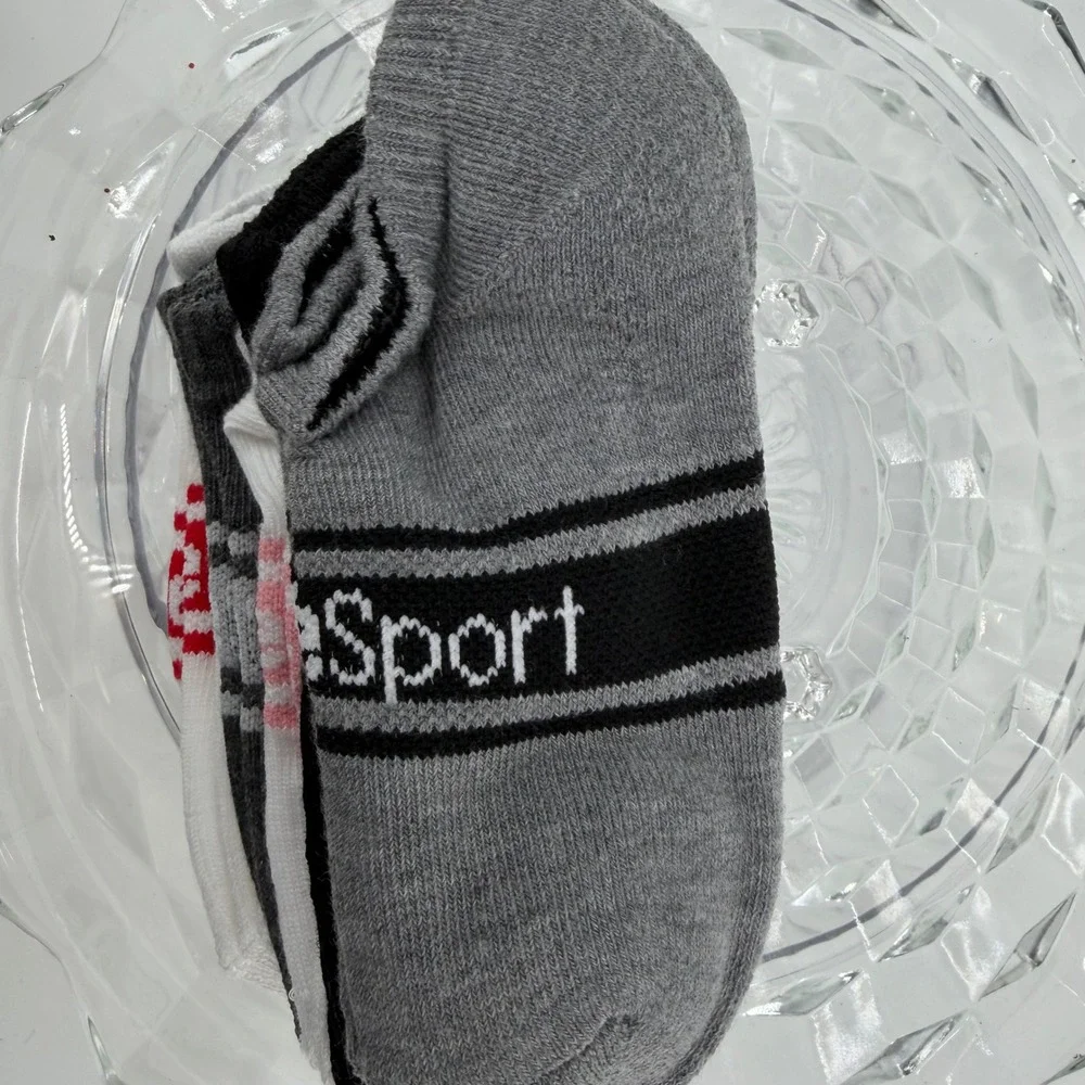 Justice Girls No Show Socks 6 Pair White Grey Black Pink Sport Size M Size 1Y 3Y